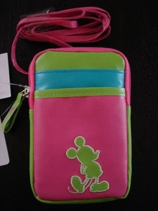 Disney Parks Mickey Mouse Smartphone Case Pink/Blue/Green W/Shoulder Straps New - Picture 1 of 3