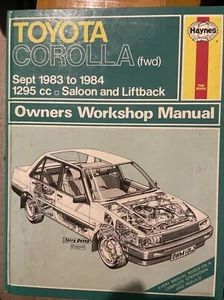 TOYOTA COROLLA 1295cc fwd (69bhp) 1983-84' HAYNES WORKSHOP MANUAL Vgc!! - Picture 1 of 2