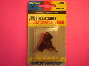 CALTERM ILLUMINATED JUMBO AMBER GLOW ROCKER TOGGLE SWITCH 16A 12V 1/2" HOLE SIZE - Picture 1 of 1