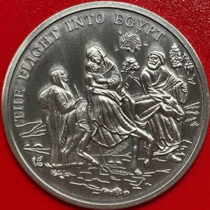 1996 FLIGHT INTO EGYPT MARY JOSEPH JESUS DONKEY 20gr .999 SILVER MEDAL w/COA - Picture 1 of 4