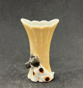 Vintage Lusterware Scottish Terrier Bud Vase Made In Occupied Japan - Picture 1 of 9