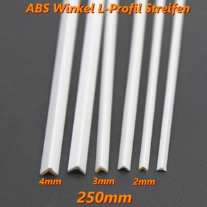 ABS Polystyrol Winkel L-Profil Streifen Kunststoff Stab Weiß 250mm Modellbau - Picture 1 of 8
