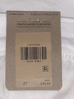 NWT Levi's Women’s White Cuffed Classic Bermuda Shorts -U Pick Size- MSRP $49.50 - Image 1 of 4