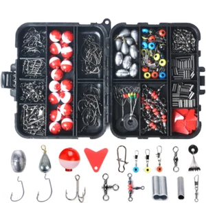 263PC Fishing Accessories Kit Set Including Jig Hooks Swivels Snap Sinker Slider - Picture 1 of 4
