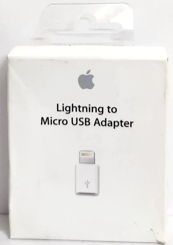 Apple - Lightning-to-Micro USB Adapter - White MD820ZM/A OPEN BOX GENUINE - Image 1 of 1