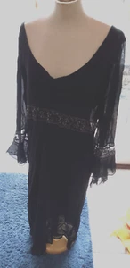 Wallis Black Sheer Lined Dress with Beading UK Size 18 - Picture 1 of 5