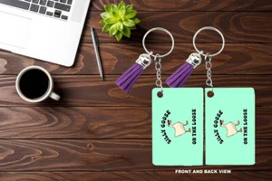 SUBLIMATION KEYRING KEYCHAIN MDF SILLY GOOSE LOOSE BAD DRIVER WIFE MUM GIFT NEW - Foto 1 di 5