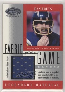 2001 Leaf Certified Materials Fabric of the Game Career /58 Dan Fouts #FG-6 HOF