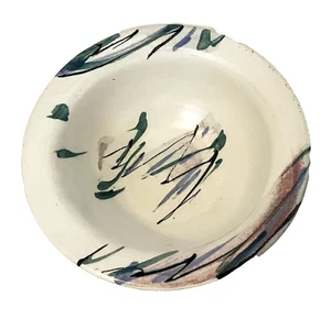 Ciotola bordata ceramica artistica Studio bianca con grafica astratta multicolore 2,5"H 5"W - Foto 1 di 3