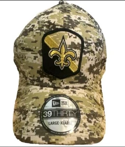 New Orleans Saints New Era 2023 Salute To Service 39THIRTY Sombrero Negro/Camuflaje L/XL - Imagen 1 de 6