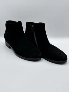 Eileen Fisher Damen Wildleder niedriger Absatz seitlicher Reißverschluss Stiefeletten schwarz Größe 8,5 - Bild 1 von 6