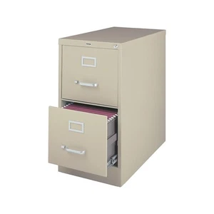 Staples 2-Drawer Vertical File Cabinet Locking Letter Putty/Beige 26.5"D - Picture 1 of 1