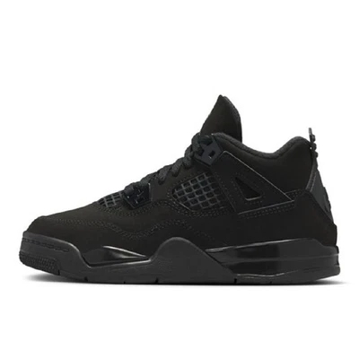 Little Kid's Jordan 4 Retro OG "Black Cat" Preto/Preto-LT Grafite (IB4388 010) - Imagem 1 de 4