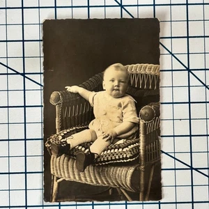 RPPC Vintage Sepia Baby Photo Postcard by Wilhelm Heinemann, Hamburg - Picture 1 of 3