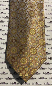 GRANT THOMAS Gold Geometric Design Adjustable Neck Tie 3.875”(New Without Tags) - Picture 1 of 3