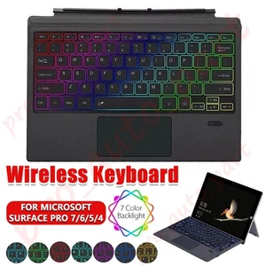 Wireless Keyboard Type Magnetic Cover Trackpad For Microsoft Surface Pro 7/6/5/4 - Picture 1 of 26