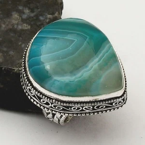Botswana Agate Gemstone Ethnic Antique Design Ring Jewelry US Size-8.5 AR 59529 - Bild 1 von 1