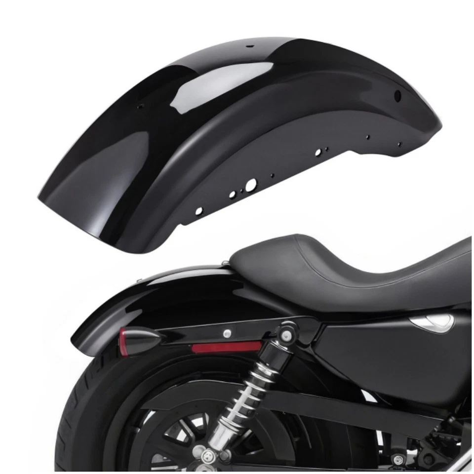 Rear Fender Gloss Black For Harley Davidson Sportster XL883 XL1200 48 72 2004-up - Image 1 of 4