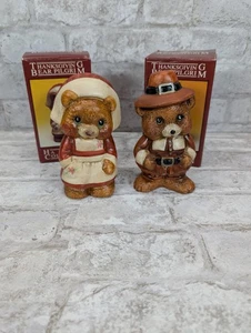 Vintage 1995 Thanksgiving Pilgrim Bears Ceramic 5" Thanksgiving - Picture 1 of 9