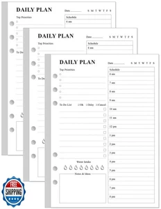 (Paquete de 3) Recarga de planificador diario sin fecha - Inserto de lista de tareas A5, 300 hojas/600 - Imagen 1 de 5