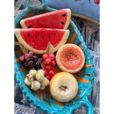 Juego de 7 paquetes de frutas de papel maché vintage decoración de cocina exhibición retro decorativa Foto 1 de 4