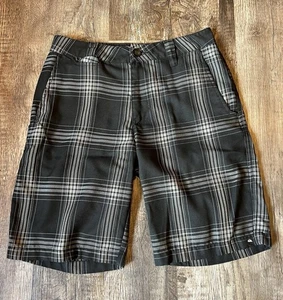 Herren Quicksilver schwarz grau kariert Bermuda Wandern Skate Shorts Gr. 28 Freizeit - Bild 1 von 4