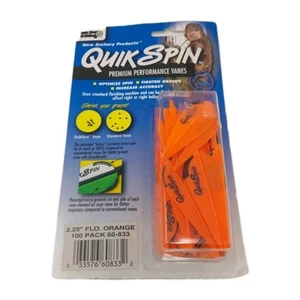 100 Pack NAP Quik Spin 2.25" Premium Performance Arrow Vanes: Flo. Orange 60-833 - Picture 1 of 4