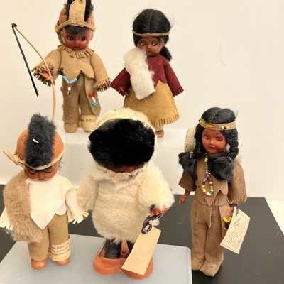 Lot Of 5  Vintage Carlson Native American Dolls From The 1950’s - Image 1 of 4