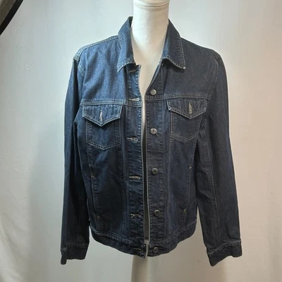 Jones Wear Sport Denim Jacket Women's Size 12 Dark Wash Classic Jean - Image 1 of 4