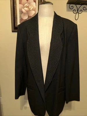 (A5) John Meyer Collection Blazer Womens Size 16 Beaded Black GUC (Q) - Image 1 of 4