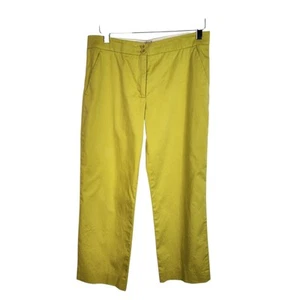 ETRO Pants Womens 42 US 6 Bright Yellowish Green Cropped Trousers Designer - Picture 1 of 11