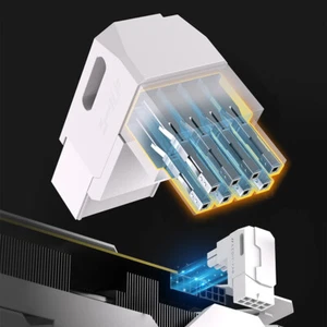 8-Pin PCIe GPU Power Adapter Right Angle 90-Degree Angled Connector (White STD) - Afbeelding 1 van 9