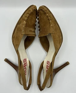 Vintage Y2K Michael Kors braune Wildleder-Halbschuhe Damen 9 Fersenriemen adrette Italien - Bild 1 von 14