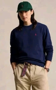 Men Ralph Lauren Navy Fleece Crew neck Sweatshirt Choose Your Size Med, XL ,2XL - Picture 1 of 4