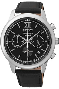 SEIKO SSB139P2,men's chronograph,stainless steel case,leather,100m WR,SSB139P2 - Picture 1 of 4