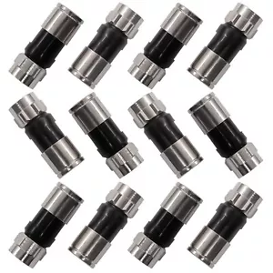 12PCS RG6 Compression Connectors F Type Coax Connector with Waterproof Seal Ring - Picture 1 of 5