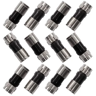 12PCS RG6 Compression Connectors F Type Coax Connector with Waterproof Seal Ring - Image 1 of 4