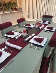 Table Linen Set - Rectangle Tablecloth, 6 x Napkins & Table Runner - Picture 1 of 27