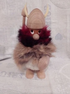 Vintage statuina legno Viking vichingo warrior Danish tipo Bolling Troll style - Foto 1 di 7