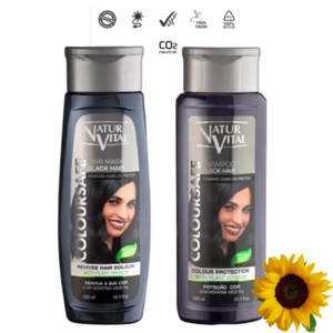 Natural Vital Black Hair Henna & Keratin Colour Safe Shampoo and Mask SET 300ml - Picture 1 of 4