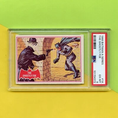 Original 1966 Topps Batman A Series Red Bat PSA 6 Trading Card #1A - Image 1 of 4