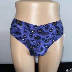 Victoria's Secret Blue No Show Seamless Thong Smooth Size Large Item # 690 - Picture 1 of 5