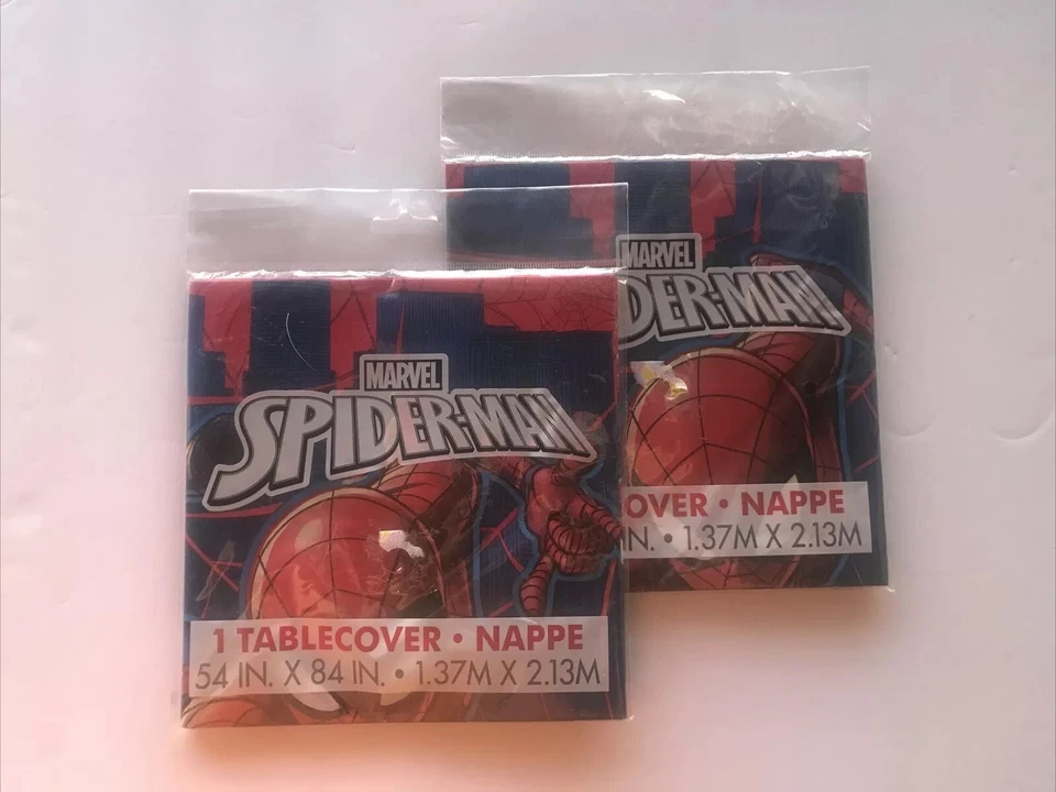 (Lote de 2) Mantel Plástico MARVEL SPIDER-MAN Azul y Rojo Talla 54x84 NUEVO Foto 1 de 4