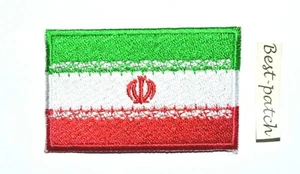 Embroidered Iran Flag Iron/Sew On Cloth Iranian Badge 7 X 4.3 cm - Picture 1 of 2