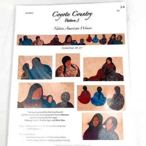 Coyote Country Series, Applique Pattern #3, Native American Women 84" X 9" - Picture 1 of 3