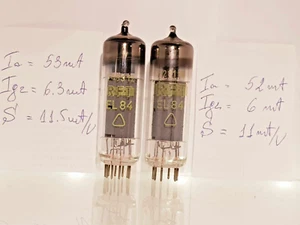 2 x EL84 RFT PAR EMPAREJADO TUBOS FUERTES 6BQ5 6P14P ALEMANIA NUEVO - Imagen 1 de 4