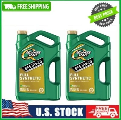 Paquete de 2 aceites de motor Quaker State totalmente sintéticos 0W-20, 5 cuartos de galón Foto 1 de 4