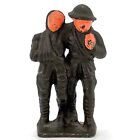 Grey Iron Lead Toy Soldier Helping Wounded Soldier G-105, Barclay Manoil Scarce