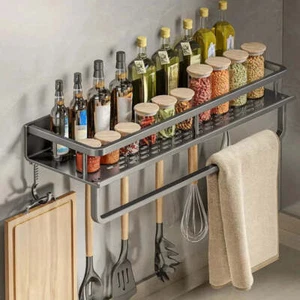 1 PC Multifunctional Kitchen Rack Spice Storage Rack Wall Mounted Kitchen Utensi - Picture 1 of 8