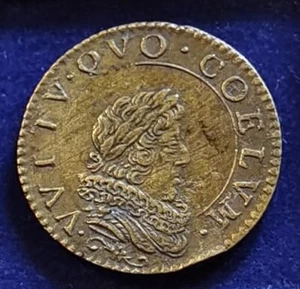Louis XIII Le Juste ♦ JETON royale ♦ portrait à droite revers 2 Amours  20 mm - Imagen 1 de 2